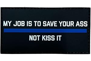 ‎POLIZEIMEMESSHOP Polizeimemesshop - My Job Is To Save Your Ass Rubberpatch Polizei - Thin Blue Line - TBL - Klett - PVC - Gummi