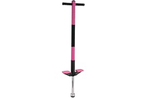 Relaxdays Pogo Stick, für Kinder, Springstock bis 35 kg, gepolststert, Sprungstab Outdoor, rutschfest, Edelstahl, pink