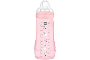 MAM Easy Active 6 mois et plus Couleur Baies (330 ml) – avec tétine en silicone débit X vitesse ultra-rapide – pour bébé avec fermeture hermétique