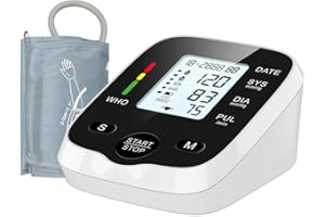 CUNSIEUN Blood Pressure Monitors for Home Use, Upper Arm Blood Pressure Machine, Fully Automatic Blood Pressure Monitor, Large Cuff (22-42 cm), 2 Sets of Memory Values, 2 x 99 Sets