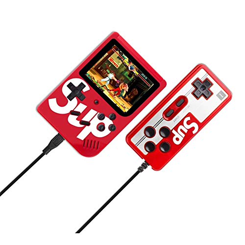 Preisvergleich Produktbild Lzx Handspielkonsole Doppelspielmaschine 3-Zoll-300-Spiel retro FC-Spielekonsole klassische USB-Aufladung Kindergeburtstagsgeschenk - Rot