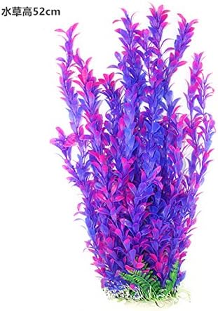 Aquarium decoration simulation of the water aquarium design decorative plastic flowers plants plants artificial plants,Melon seed water and grass purple high 52cm