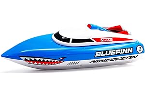 Ninco - Bluefinn | Barco Teledirigido con Gran ángulo de Giro y 2 Motores | Emisora 2,4 GHz | Medidas: 24 x 9 x 8 cm | Surca Las Aguas con Esta Bestia acuática | A Partir de 6 años (NH99035)