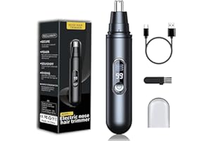 Cortador Pelos Nariz, YiYunTE USB Recargable Recortador Pelos nariz y Orejas Hombres Mujeres, Nose Hair Beard Trimmer Profesional Con Pantalla Led, Impermeable Quitapelos Nariz para Cejas Cara Vello