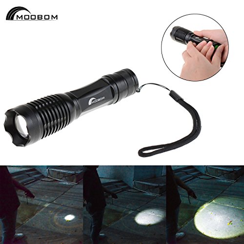 Youpin Taschenlampe, 1800 Lumen, 5 Modi, Schwarz, mit Zoom, XM-L T6, LED, Batterie 18650 - 4