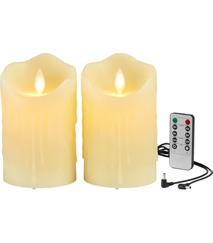 FLINQ Candele a LED in vetro fumé con fiamma in movimento, set da 3 candele decorative in argento con telecomando, timer e funzione dimmer, effetto