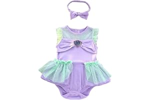 Lito Angels Baby Mädchen Prinzessin Kostüm Kleid Body Strampler Party Verkleidung Outfit mit Stirnban