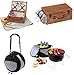 Produktbild Picknickkorb 4 Personen Picknicktasche mit Picknickdecke + Picknickgrill mit Kühltasche plus Picknickgeschirr