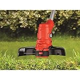Black+Decker Elektro-Rasentrimmer (450W, E-Drive, 25 cm Schnittbreite, mit Zahnradantrieb, Automatische Fadeneinstellung, Führungsschiene) ST4525 - 6