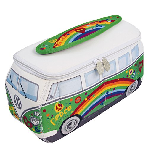 VW Collection by BRISA * VW Bulli T1 Universal-Tasche im 3D-Design aus Neopren (Peace-Green)