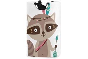 Mnsruu Panier à linge rond de rangement en forme de renard indien - Grand panier de rangement pliable pour vêtements, jouets, livres