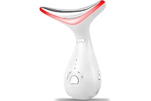 Seutgjie Masajeador Facial Electrico, Masajeador Cara Reafirmante con 4 Luz LED Calor 42℃-50℃ y 4 Modos para Cuello Antiarrugas Lifting Facial Masaje EMS para Mujer Hombre