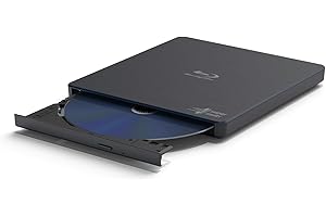 H L DATA STORAGE Hitachi LG Lettore Blu-ray esterno | Masterizzatore Lettore Blu-ray/DVD+/-RW | Portatile USB 2.0 Tipo A, Tipo C | Compatibile con Windows, Mac, Linus (BP55, Nero)