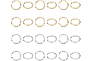 UNICRAFTALE 32pcs 2 couleurs Boucles D'Oreilles Créoles Huggie 20mm Manchette d'Oreille Doré Boucle d'Oreille Créole Acier Inoxydable Boucles d'Oreilles Rondes Bijoux Cadeau pour Femme