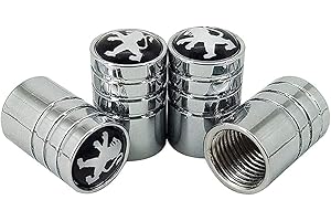 TURTLEDOVESHI 4 Pièces Métal Voiture Pneu Valve Capuchon Bouchon pour Peugeot 2008 3008 4008 5008 107 206 207 208 408 407 507 506, Étanche Antipoussière Antirouille Bouchons de Valve, Avec Joint Caoutchouc