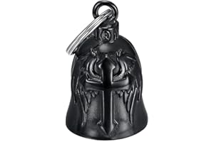 MOCY BELL - Clochette Moto Cross Wings Porte-Bonheur MOCY BELL Acier inoxydable Noir