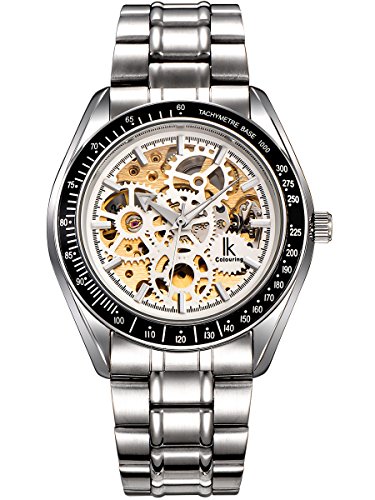 Alienwork IK Lumineux mechanische Automatik Armbanduhr Skelett Automatikuhr Uhr Leuchtzifferblatt weiss silber Metall 98545S-G-02 Alienwork IK Lumineux mechanische Automatik Armbanduhr Skelett Automatikuhr Uhr Leuchtzifferblatt weiss silber Metall 98545S-G-02