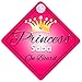 Price comparison product image Princess Saba On Board Personalised Girl Car Sign Baby / Child Gift 001