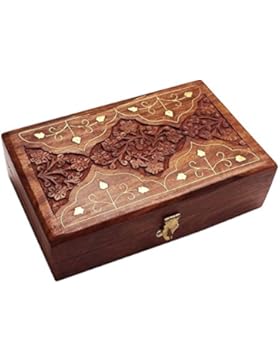 Danksagungsgeschenke Für deine Geliebten Holz-Schmuck-Box, Aufbewahrungsbox mit Schnitzarbeit (6X4), VintageBox...