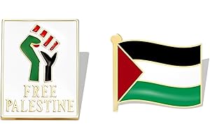 PYAIOVR 2 pezzi di distintivi con bandiera palestinese spille medaglie bracciali adatti per cappelli