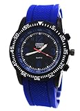 Sportliche Herren Silikon Uhr in Blau Schwarz