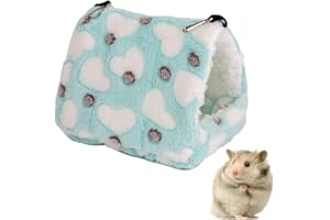 QOZJI Niche jolie et petite pour cochon d'Inde - Lit mignon en peluche avec hamac et crochet - Convient pour hamsters, hérissons, chinchillas, lapins, écureuils