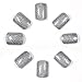 Bling Art False Nails French Manicure Silver Gel Glitter Glossy Medium Tips UK