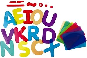 HenBea 899 -Maxi Plantillas Letras MAYUSCULAS, Plantillas traslúcidas para Pintar y Dibujar, Decorar Paredes y Aprender Jugando (Pack 27 Letras con moldes)