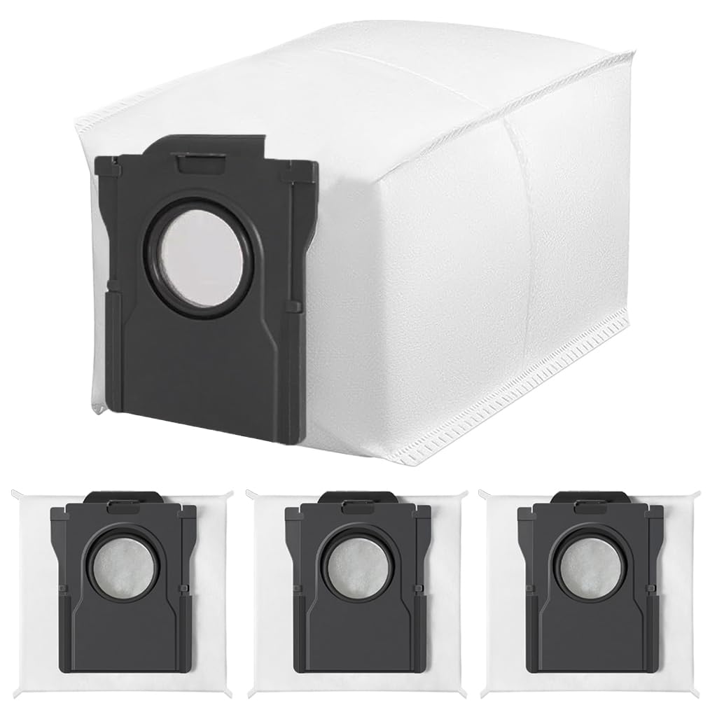 VeriluxÂ® 4Pcs Dust Collector Bags for Dreame L10s Pro Ultra/X30 Ultra/X40 Ultra/L40 Ultra Vacuum Cleaner, Replacement Parts - Superior Filtration Capabilities Large Dust Collector Bag, 196x108x139mm