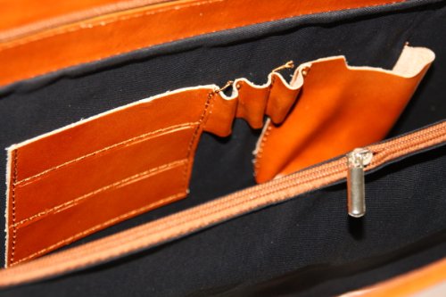 Leder Damen Business- / Akten-/ Laptoptasche mit Schulterriemen Italy Mod.2026-p - 4