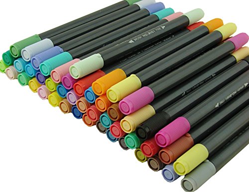 Twin-Bürsten-Marker mit Fineliner Tipp 48 Aquarell basierte Marker, perfekt für den Künstler, Aquarell, Skizzierung, Farbe in der - 3
