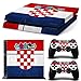 Produktbild PlayStation 4 Designfolie Sticker Skin Set für Konsole + 2 Controller – Flagge Kroatien