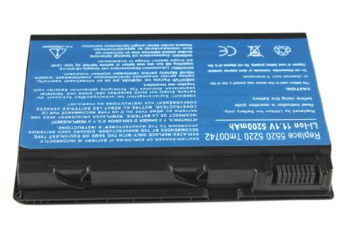 TOKUYI® Li-ion 11,10 Volt 5200mAh Notebook Laptop Akku Ersatzakku für ACER Extensa 5230, 5230E, 5420, 5430, 5610, 5620, 5630EZ, 5630Z, 5630ZG, 7620Z, TravelMate 6552, 7520-502G25Mn, 7720G-702G50Mn, TM5730-662G25Mn, ACER Extensa 5210, 5220, 5235, 5420G, 5620G, 5620Z, 5630, TravelMate 5330, 5520, 5730, TM5330 Series Laptop Battery - 4