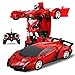 Price comparison product image ETbotu One-key Deformation Robot Toy Transformation Electric Car Model with Remote Controller(Red)