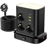 Power Strips Sockets with USB, Tower Power Strips Sockets 7 Outlets with | Power Strips Sockets with Switch,Overvoltage Prote