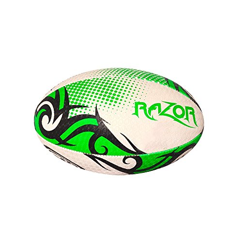 Optimum Razor Rugby Ball - Perfect for Training & Gameplay, Great Flight & Air Retention, Rubber Dimpled Surface for Grip, 2-Ply 410g