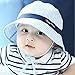 Millya Infant Baby Toddler Solid Brim Stripe Sun Protection Hat 100% Cotton (Blue-brim)