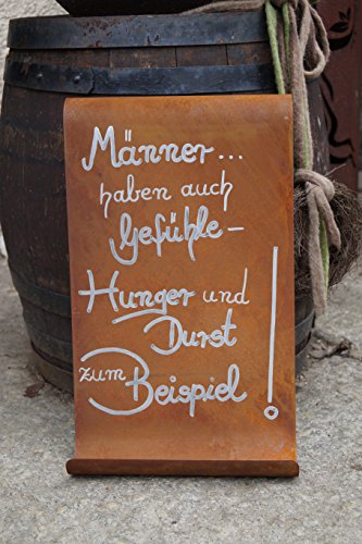 Edelrost Tafel Männer gewellt Spruch Geschenk Schild Garten Wanddeko Handarbeit - 3