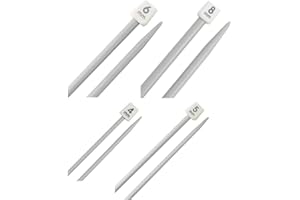 LORD C Plastic Knitting Needles Straight Single Pointed Sweater Needles Superior Quality DIY Craft Knitting Tool for Beginner Small Project 2 X 4mm 5mm 6mm 8mm (Pack of 4 Pairs)