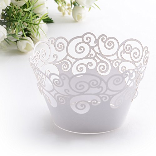 *Versand aus Deutschland* 50 Tlg. Kuchen Cupcake Wrapper Verpackung Dekoration Muffin Hülle Wave Motive für Hochzeit Party Cupcake Dekoration Muffinförmchen Neu - 6