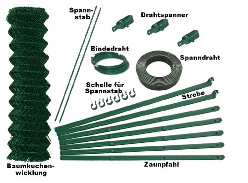 Maschendraht – Zaun – SET komplett Höhe 100cm 15 Meter - 2