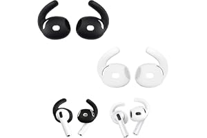 2 par öronkrokar för AirPods 4, halkfria öronskydd i silikon för AirPods 4:e generationen (2024), sportöronkrokar för löpning, cykling, jogging och vandring, bekväm säker passform, svart och