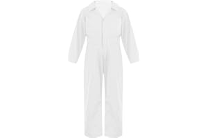 YiZYiF Tuta Intera da Lavoro in Cotone per Bambini Fascia Elastica Tuta Protettiva Costume per Ragazzi Pilota Salopette Tutina Completo Operaio Meccanico Zip 6-16 Anni