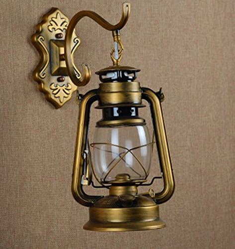 SHIHUA Lighting Vintage Barn Lantern Iron Kerosene lampshade with Lamp Oil Light Aisle Color Industrial Ceiling Out door Wall Pendant (Copper)