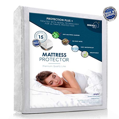 MAMJACK Protège Matelas Imperméable 160x200 cm- Alèse Respirante, Hypoallergénique, Anti-Acarien, Anti-Bactérien - Traitement Nouvelle Génération Aegis: Protection Optimale 160 x 200 cm