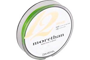 Daiwa Morethan 12 Braid EX+SI, Vert Citron, Fil de Pêche, Ligne Tressée Ronde