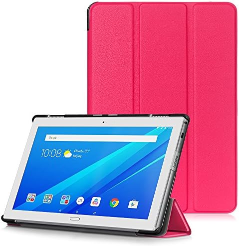 Lenovo Tab 4 10 Plus Case, Ultra Slim Lightweight Smart Shell Stand Cover with Auto Wake / Sleep Function for Lenovo Tab 4 10 Plus Tablet 2017 Release, Magenta