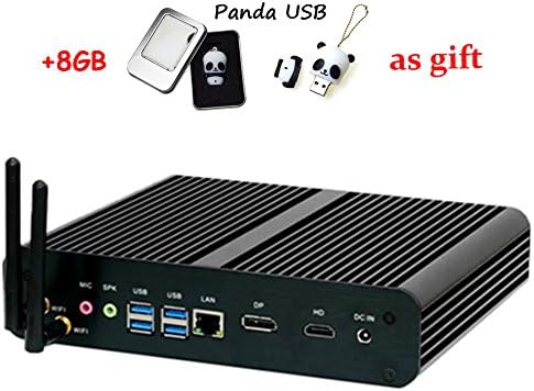 Fanless Mini PC with Intel Core i7 6500u 2.5Ghz Max 3.1GHz HD Graphics 520 6Gen 4K HTPC Desktop Computer 300M Wifi 8GB RAM 128GB SSD