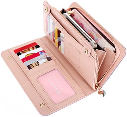 Women Leather Bifold Wallet Clutch Card Holders Purse Lady Long Handbag-By Mytyles (Pink)