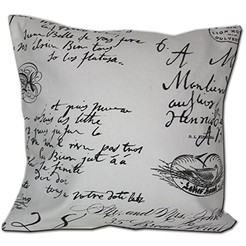JEMIDI Kissenhülle Vintage Kissenbezug Bezüge Hülle Sofa Zier Deko Kissen Bezug Hüllen (Schwarze Schrift, 50cm x 50cm)